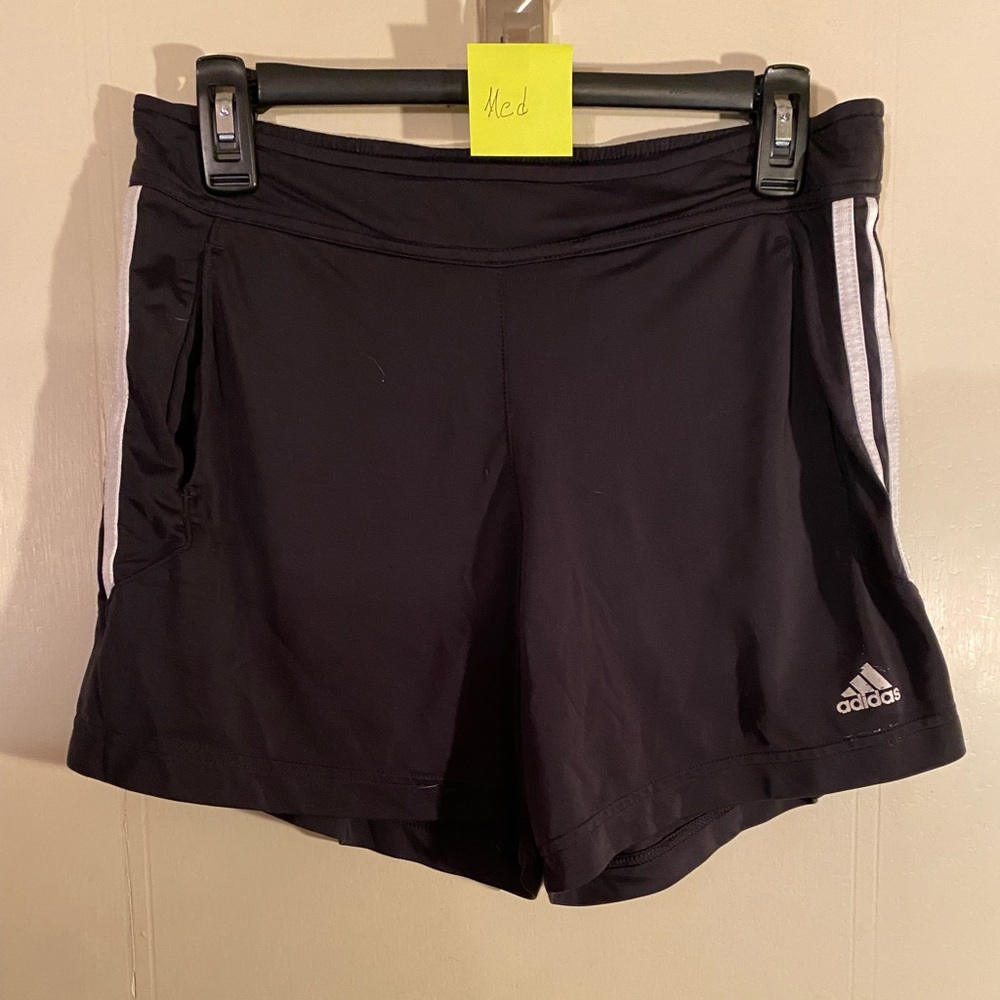 Adidas black w/white stripes Med